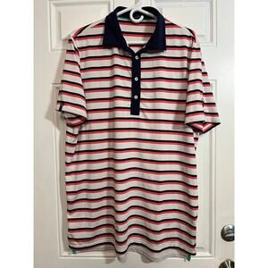 RLX Ralph Lauren Golf Polo Shirt Mens Large Striped Performance Stretch